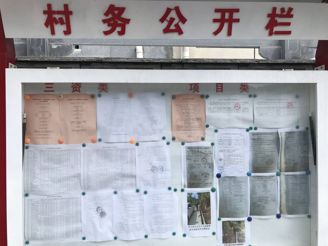 金寨县全军乡沙河店村务公开栏
